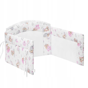 Apsauginis bortelis Slim Sleeping Bear, rudas/baltas/rožinis, 270 cm x 38 cm