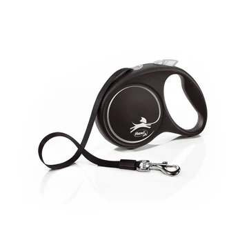 Flexi Black design juostinis pavadėlis 5m - Silver / M - 5m iki 25 kg