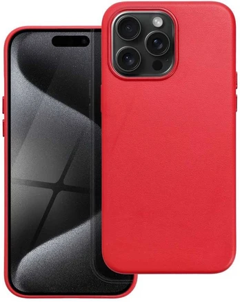 Dėklas Oem Leather Mag Cover for IPHONE 15 PRO MAX red