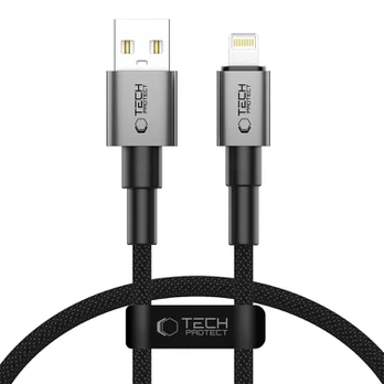 Tech-Protect Ultraboost DNA USB-A / Lightning cable 12W/2.4A 25 cm - pilka