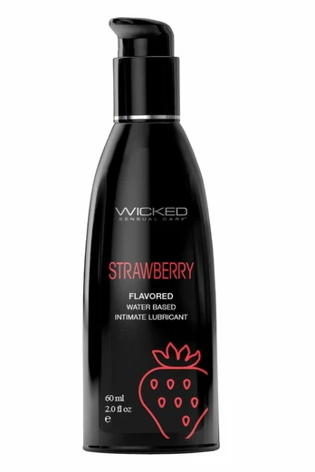 Wicked Aqua Strawberry Water-Based Lubricant 60ml - Flavored Formula