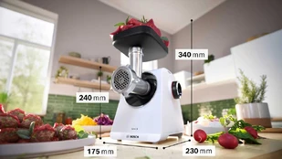 Bosch MFWS607W Serija 6, Mėsmalė, MultiPower, 2100 W, Baltas, Baltas kaina
