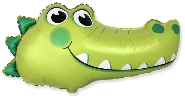 Balionas figūrinis Flexmetal Crocodile, žalia sp.