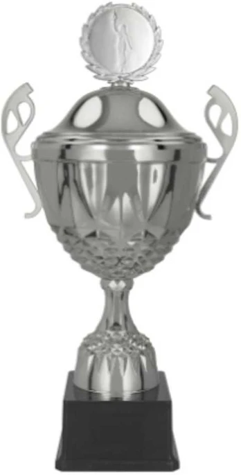 Detal Puchar metalowy sidabrinė su dangteliu MUFAS