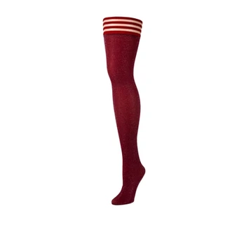 Kix'ies Holly Thigh High Stockings D Raudona - Argyle Pattern Stay-Up