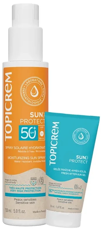 Topicrem SUN PROTECT SPRAY SPF50+ 150 ML + AFTER SUN 50 ML PACK 2 u