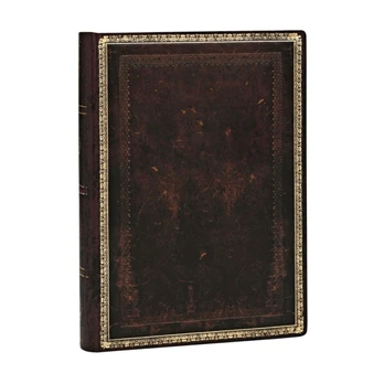 Black Moroccan Midi Lined Hardcover Journal (Elastic Band Closure)