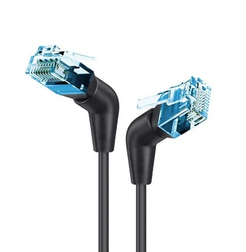 Techly Komutacinis laidas Cat6a U/FTP 0,5 m, 100 % vario, pasukamas, kampinis, plonas