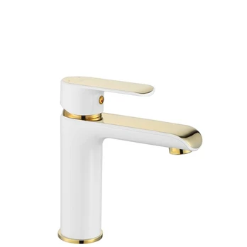 Kriauklės maišytuvas REA Bloom White Gold Low