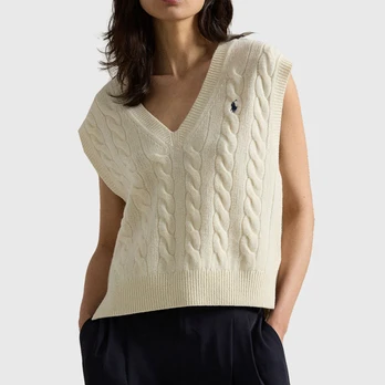 Megztinis moterims, Smėlio, Sleeveless pullover
