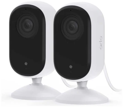 Arlo Essential 2K Indoor Security Camera, 2-pack, IP security camera, Indoor, Wireless, Desk/Wall, Baltas, Activity, Charging