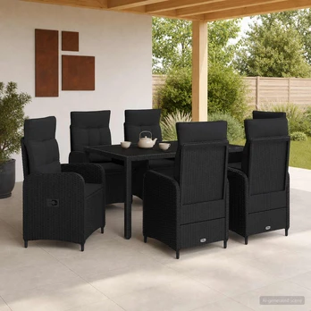 Lauko valgomojo komplektas su pagalve 7 pcs