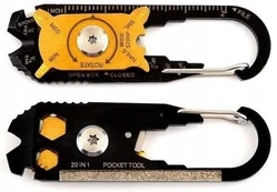 Viking Wiking Multitool Edc karabinas raktams, plieno, 20 įrankių