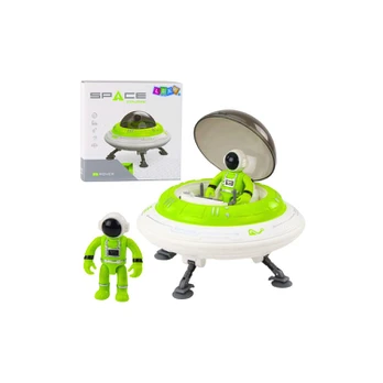 Lean Toys Ufo Spaceship Astronaut Figure Lights Sounds Žalias
