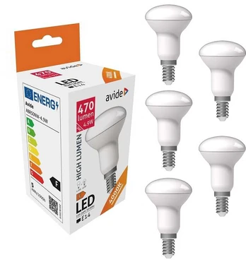 Avide LED lemputė 4.9W E14 R50 4000K 5vnt