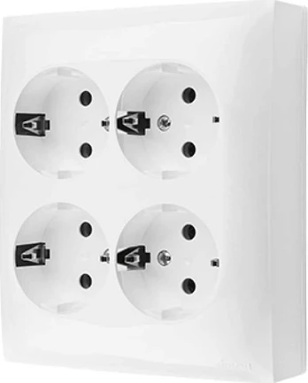 Kontakt-Simon Simon Aquaclick Socket IP20, Schuko, 4 grupių baltas ACGSZN4/11