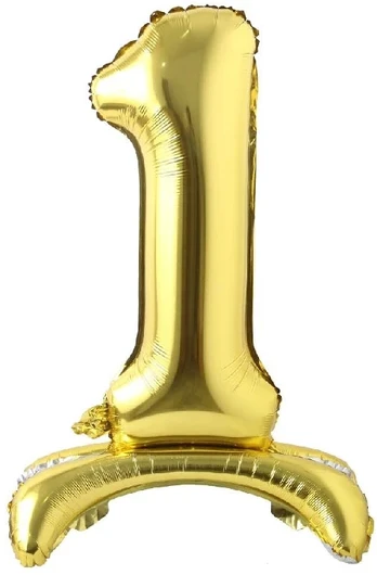 Auksinis pastatomas balionas - skaičius 1, 81 cm