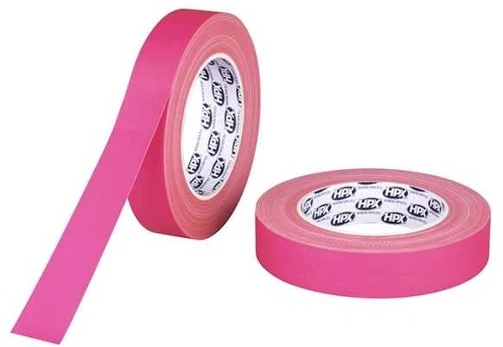 Usorteret Gaffatape fluo pink, 25mm x 25m