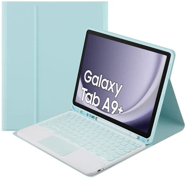 Strado Dėklas su klaviatūra Bluetooth touchpad do Galaxy Tab A9 Plus (Mėlyna)