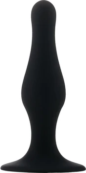 Ouch! Silicone Anal Plug Medium with Suction Cup Black 4.6in