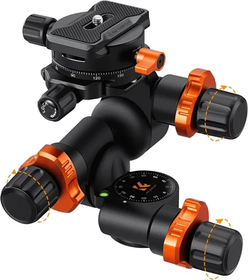 K&F CONCEPT krumpliaratinė panoraminė trikojo galvutė 360° su greito atleidimo plokšte GD-3W Pro