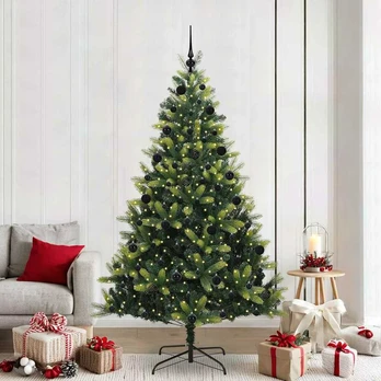 Dirbtinis sulankstomas Kalėdų medis su 300 LED 210 cm PVC ir PE