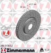 Stabdžių diskas ZIMMERMANN 280.3178.52 kaina