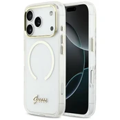 „Guess IML Script“ metalinis „MagSafe“ dėklas, skirtas „iPhone 17 Pro“, skaidrus kaina