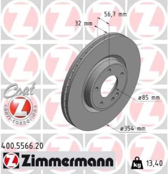Stabdžių diskas ZIMMERMANN 400.5566.20