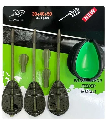 Miracle Fish Šėryklų komplektas MiracleFish Inline Method Feeder 30+40+50g