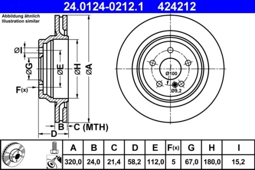 ATE 24.0124-0212.1 Brake Disc
