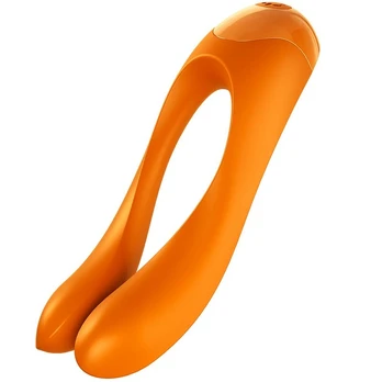 SATISFYER - CANDY CANE PIRŠTŲ VIBRATORIUS ORANŽINIS