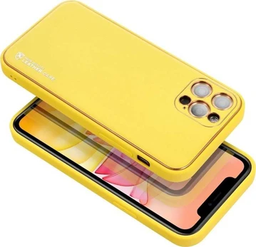 Dėklas Futerał Forcell LEATHER Case skórzany do IPHONE 12 PRO geltona