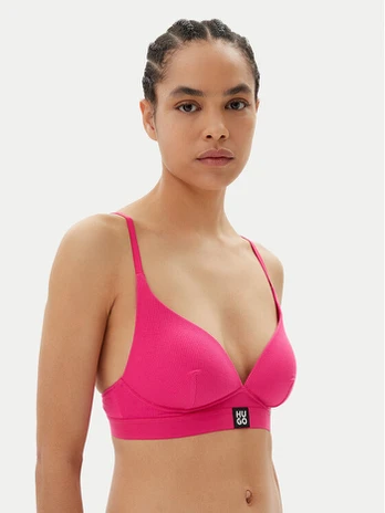 HUGO Besiūlė liemenėlė Triangle Padded Rib 50539983 Rožinė