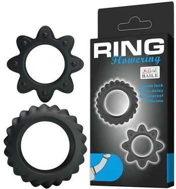 LYBAILE Ring Flowering 2x Rings Juodas