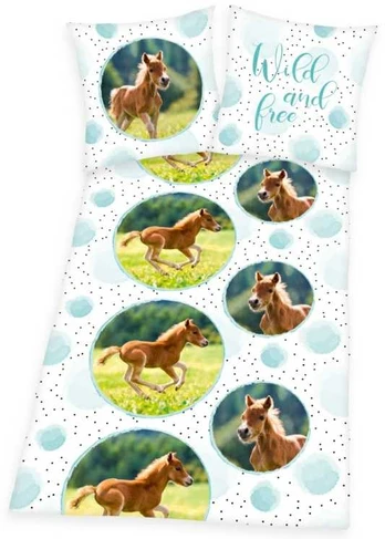 MCU Heste 'Wild and free' Pony Sengetøj (100 procent bomuld)