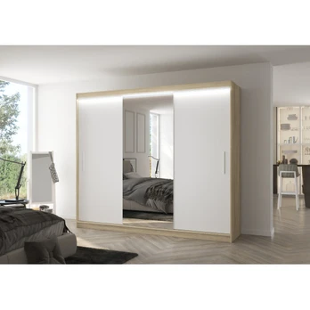 Sliding wardrobe with mirror and lighting LED DENIS 250