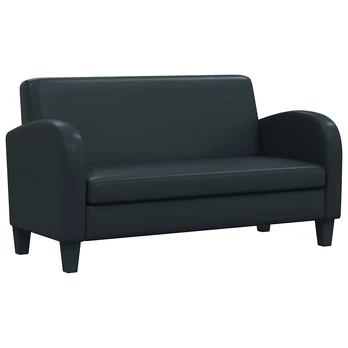 Dvivietė sofa, dirbtinė oda, juoda