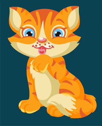 Tapybos pagal skaičius rinkinys: Kitten 16.5x13 cm MINI002
