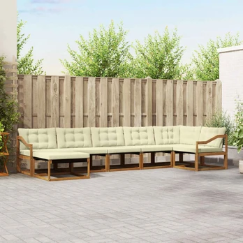Lauko sofos komplektas 21 pcs Natūralus ir grietinėlė