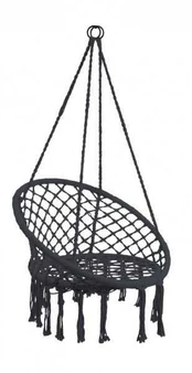 Sėdimas hamakas-sūpynės Boho, 82 cm, juodas