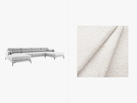 U formos sofa, Mamaia, 6 sėdimos vietos, 383x185x75, balta