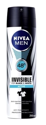 Vyriškas dezodorantas Nivea Men Invisible For Black & White Active, 200 ml