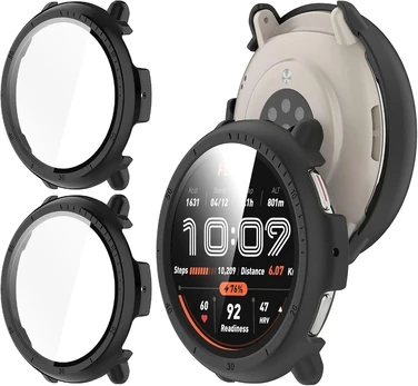 Apsauginis dėklas su ekrano apsauga Amazfit Active 2, 2 vnt. juodas