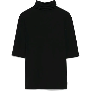 Palaidinės aukštinta apykakle moterims, Juoda, Elbow slv turtleneck