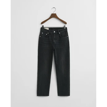 Tiesūs džinsai moterims, Juoda, cropped straight stretch