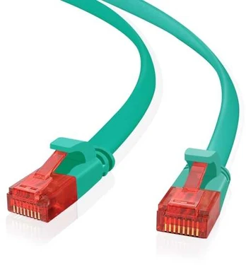 helos Patchkabel Cat 6 Ultraflach U/UTP RJ45 grün 1m AWG32