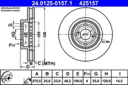 ATE 24.0125-0157.1 Brake Disc