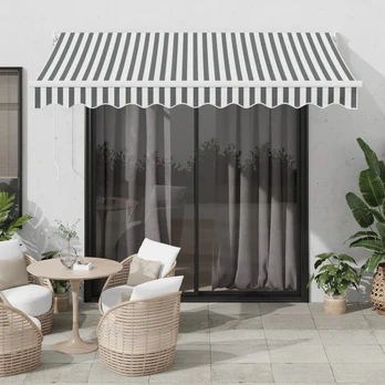 Ištraukiama markizė, antracito/balta, 3x2,5m, audinys/aliuminis