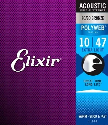 Elixir Strings Eliksyras Stygos ak. gitarai Eliksyras 11000 0.010-0.047 Bronze Polyweb